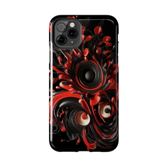 Red & black abstract art Tough iPhone Case iphone 14 accessories