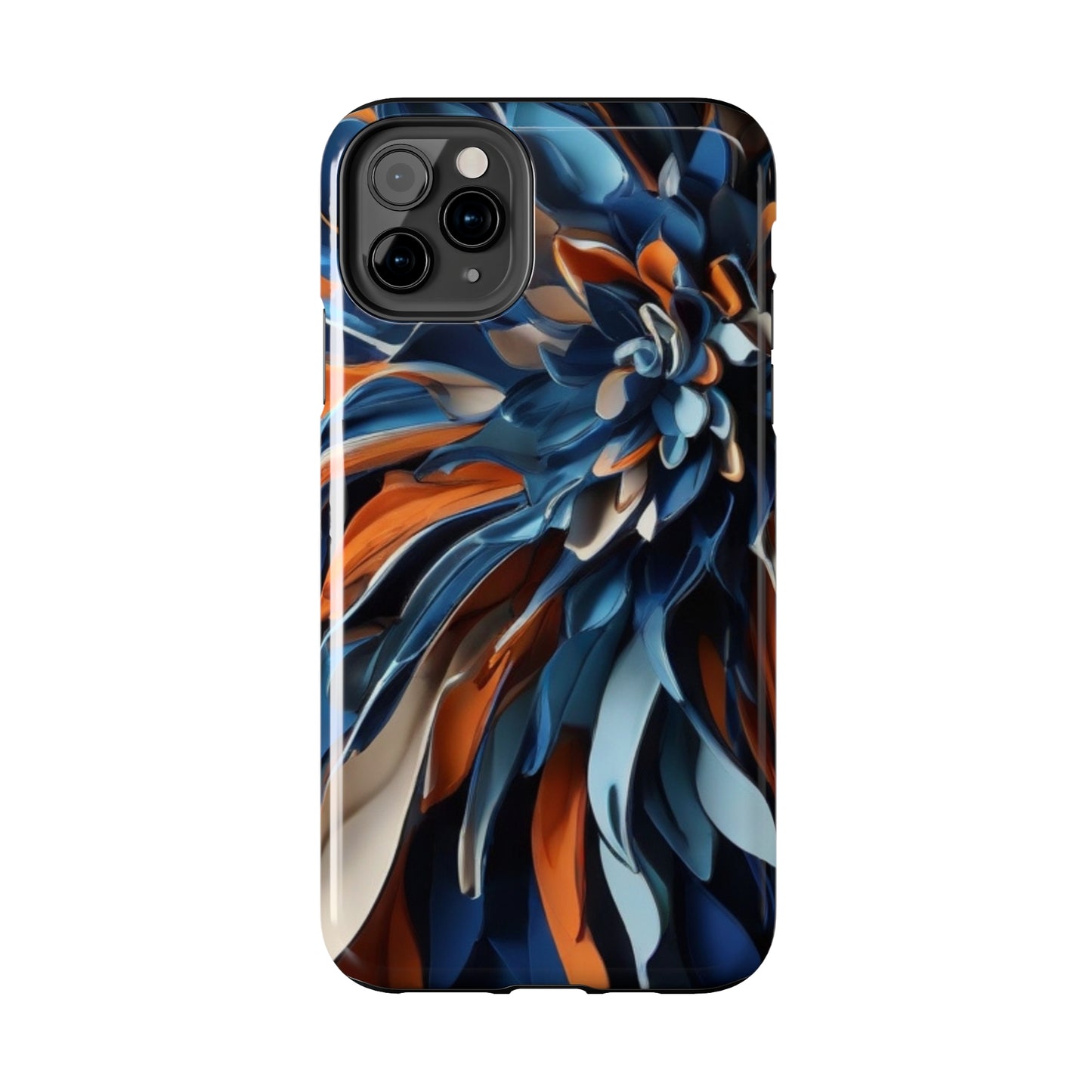 Blue & orange abstract art Tough iPhone Case iphone 14 accessories