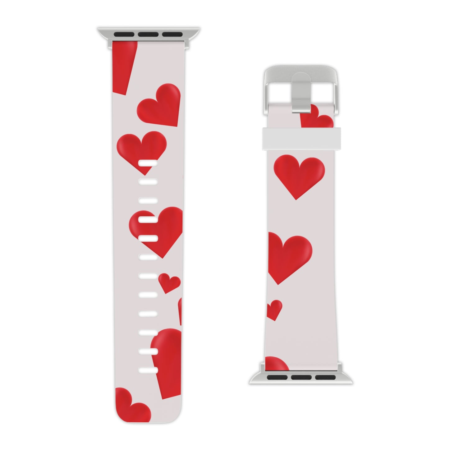 Red & white Valentines Watch Band for Apple Watch Series 1-9, SE and Ultra, 38-40mm/ 42-44mm