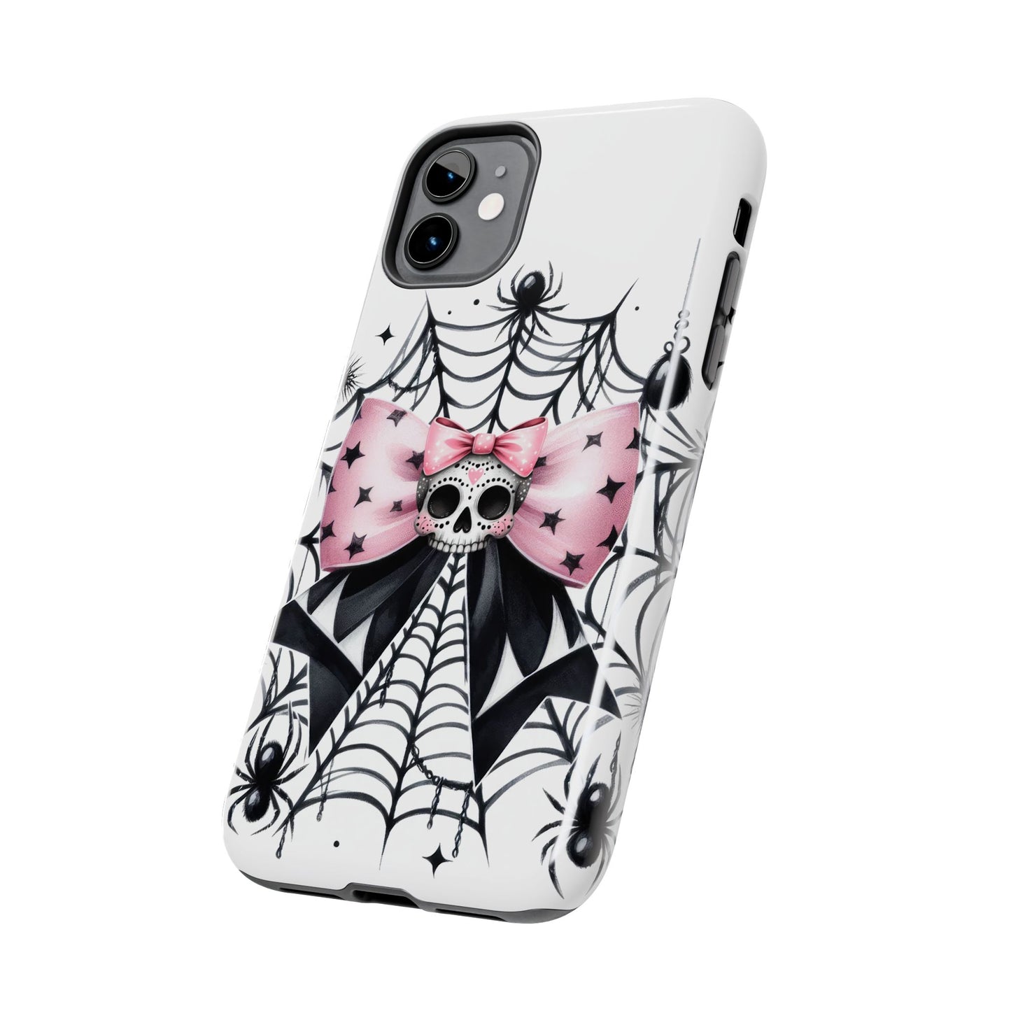 Skull & Bows Halloween themed iPhone case Models 11-15