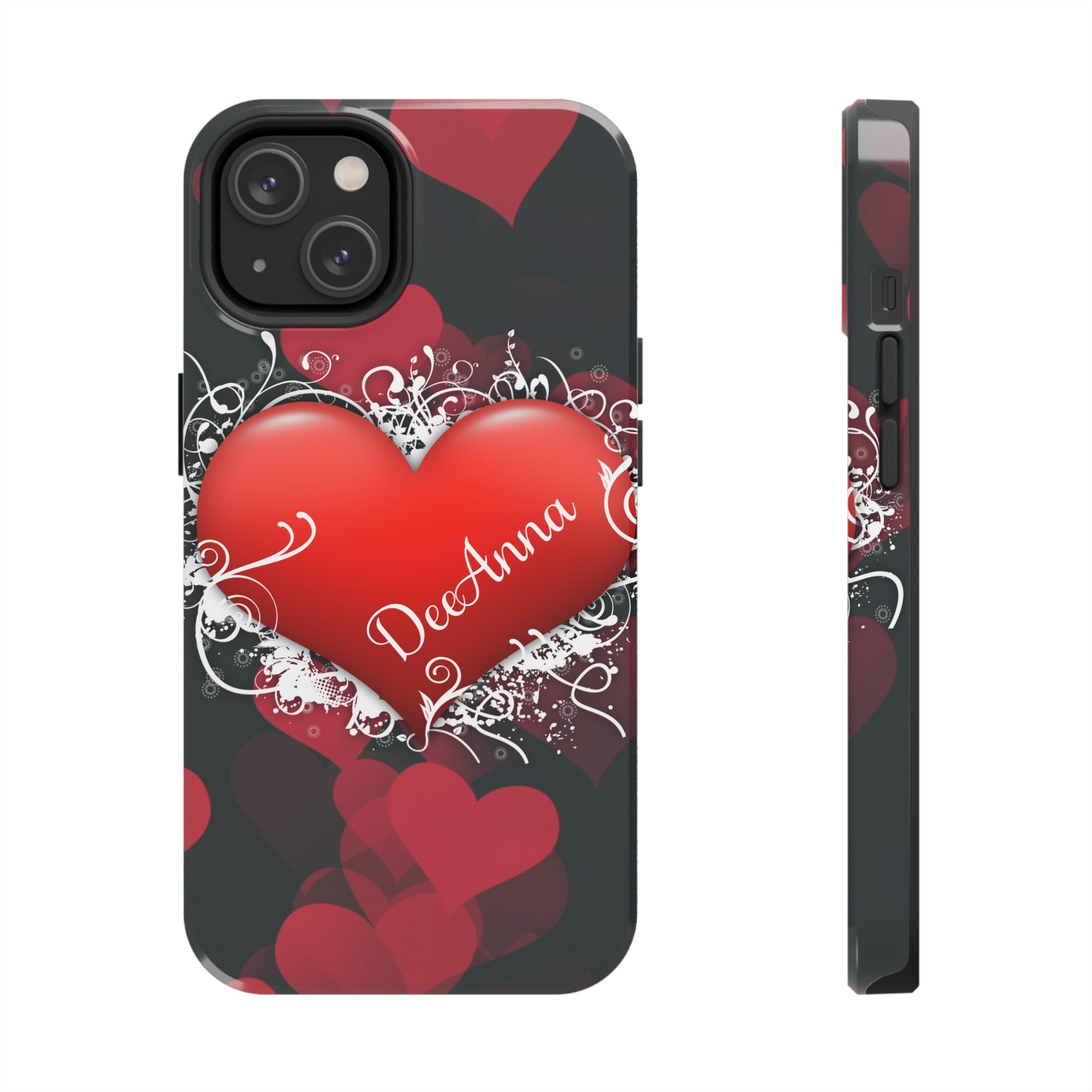 Black Red hearts Tough IPhone Case iphone accessories Valentines Day