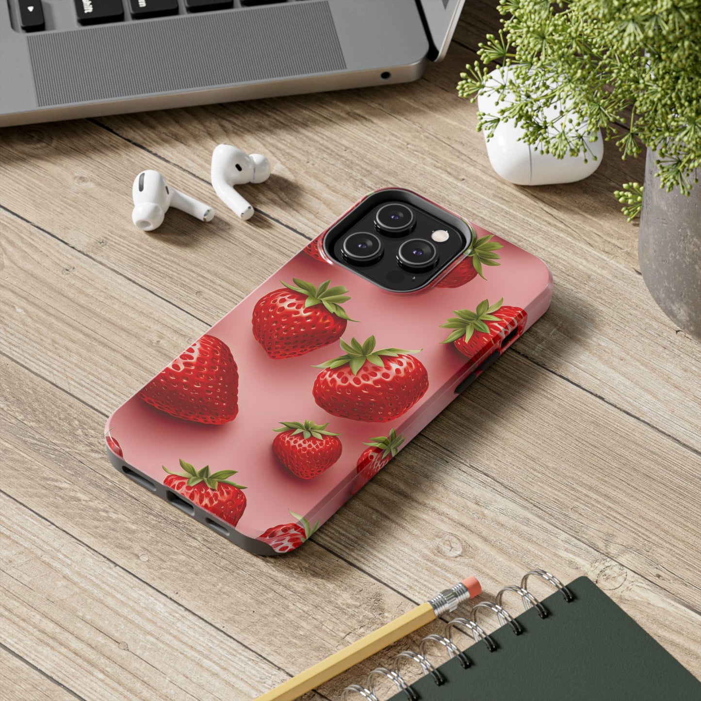 Strawberry dream summer aesthetics iPhone case. Compatible with iPhone models 11-16 Custom phone case for smartphones. design for Girls, Woman