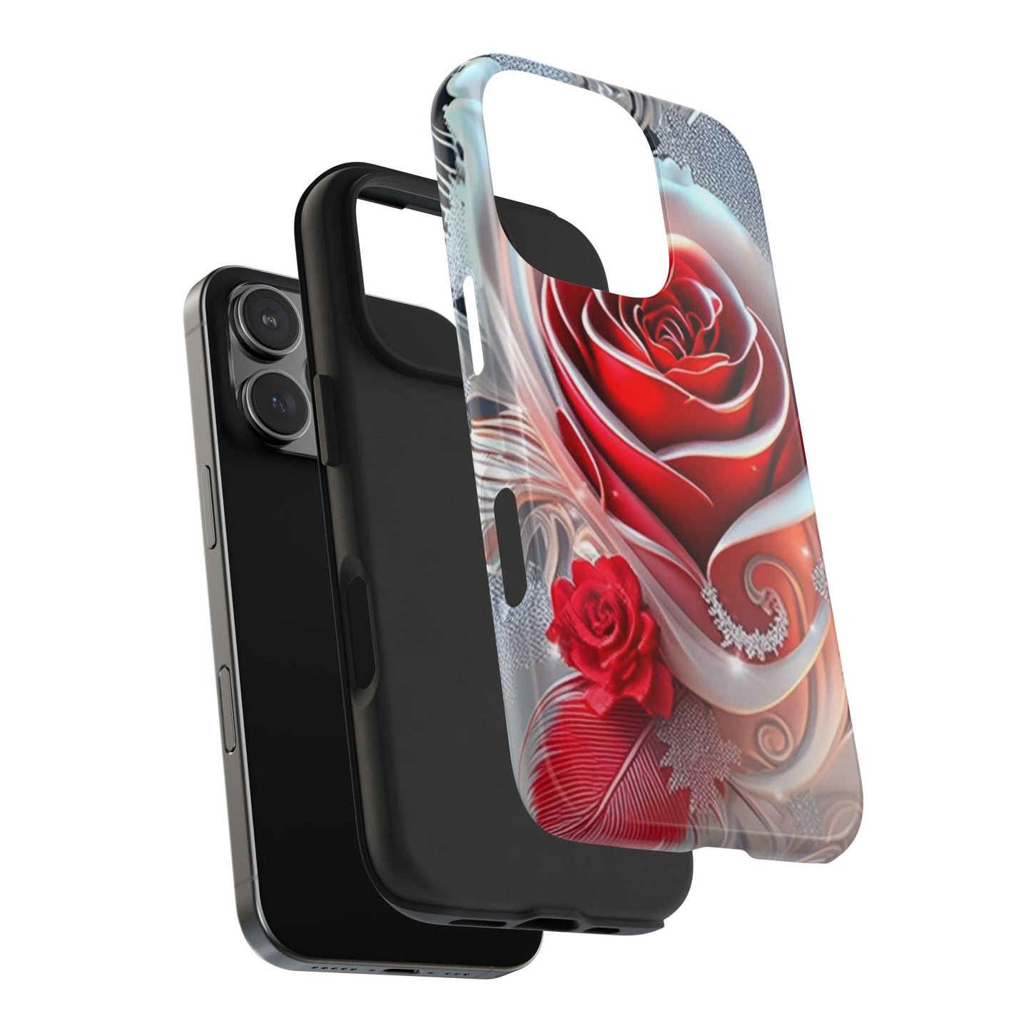 Winter rose, floral iPhone case Cover, flower Accessory, Cute Phone Protector, seasonal Tech