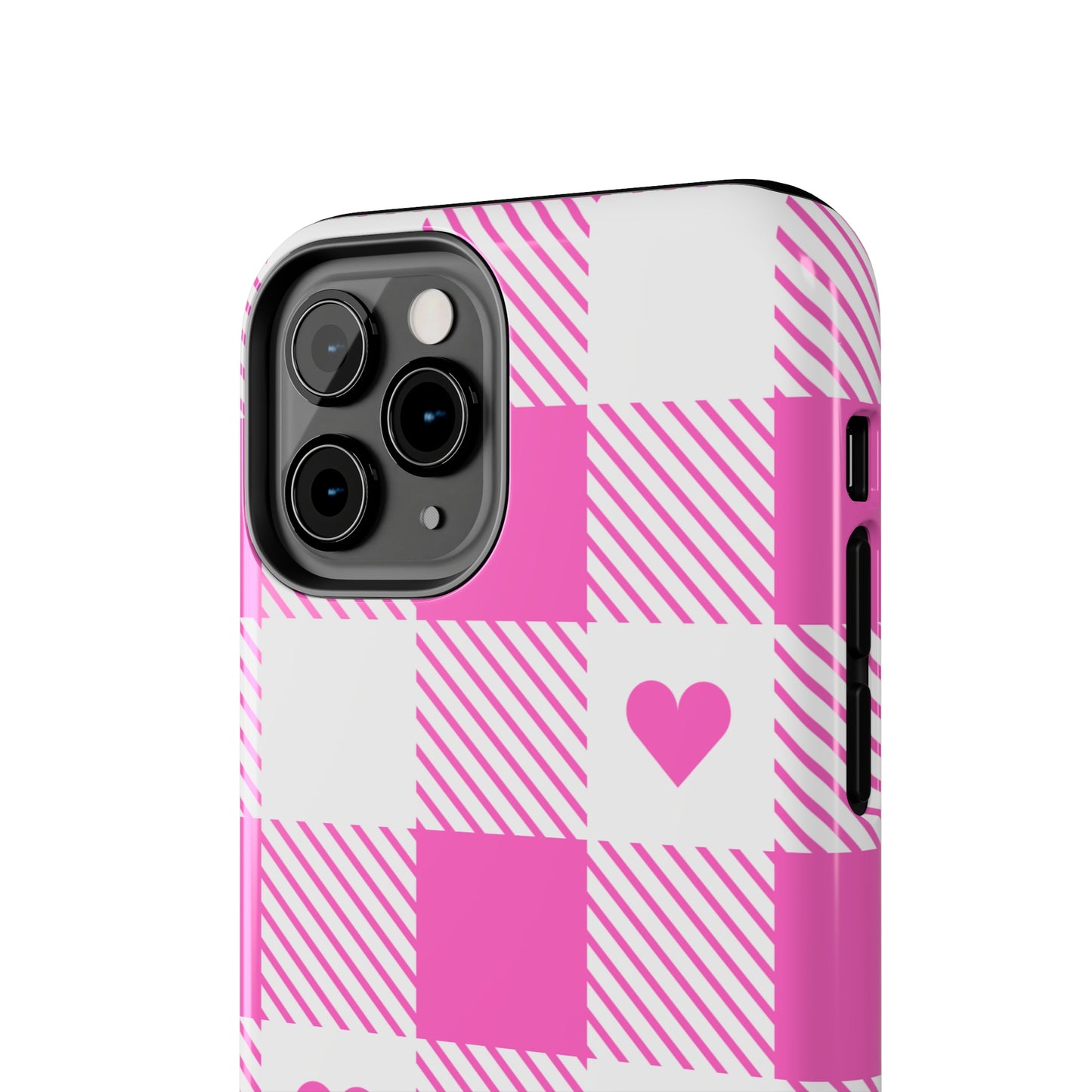 Hearts & Plaid Tough iPhone Case valentines phone case iPhone 15 accessories