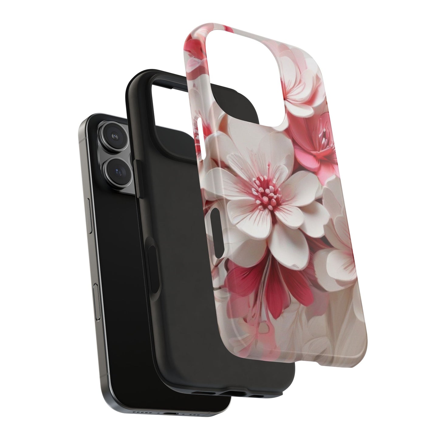 Pink & white flowers/ Tough iPhone Case