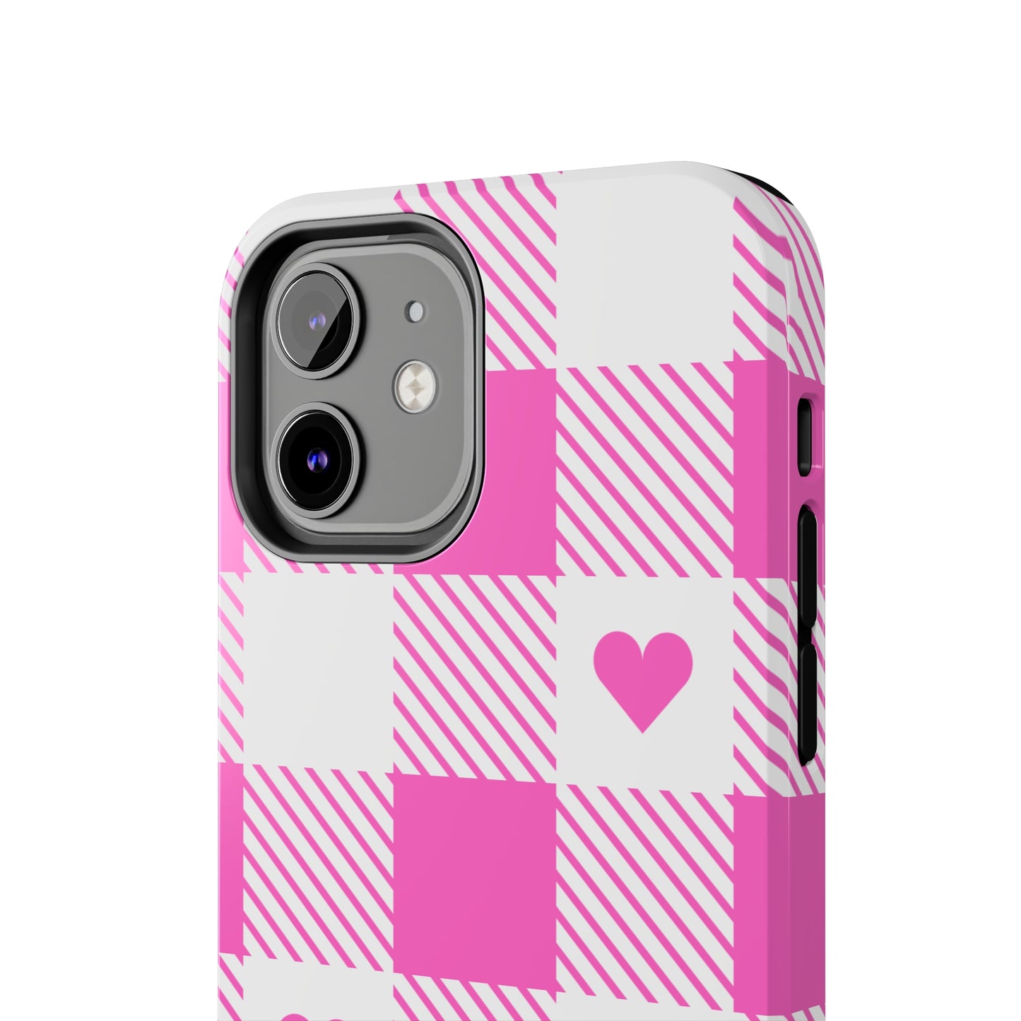 Hearts & Plaid Tough iPhone Case valentines phone case iPhone 15 accessories