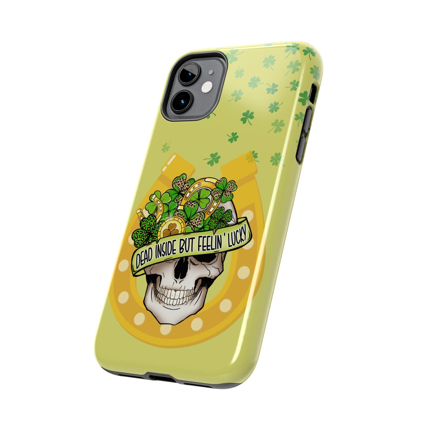 Dead inside but feelin lucky Tough Phone Case iPhone 15 accessories