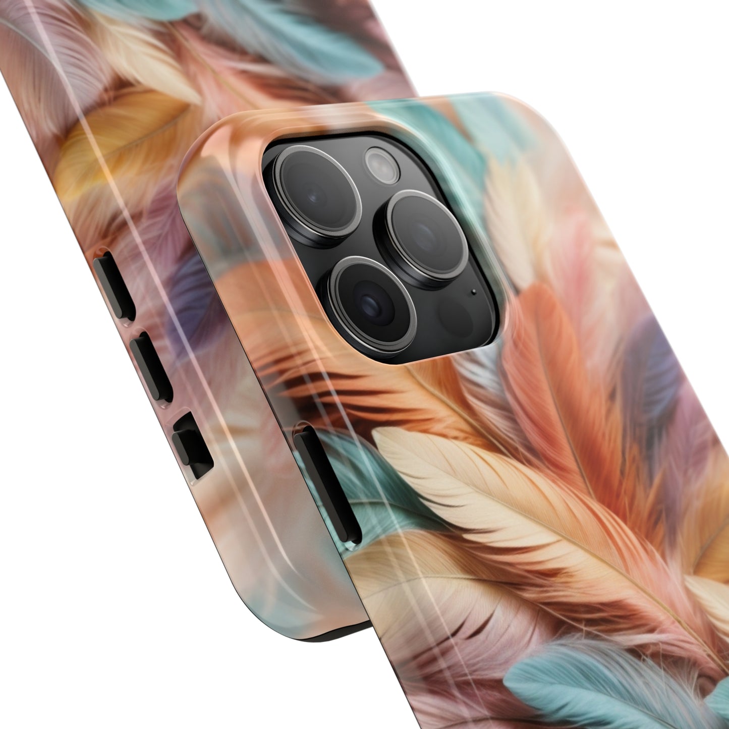 Boho style, Pastel colored feathers/ Tough iPhone Case/ iPhone accessories/ Nature