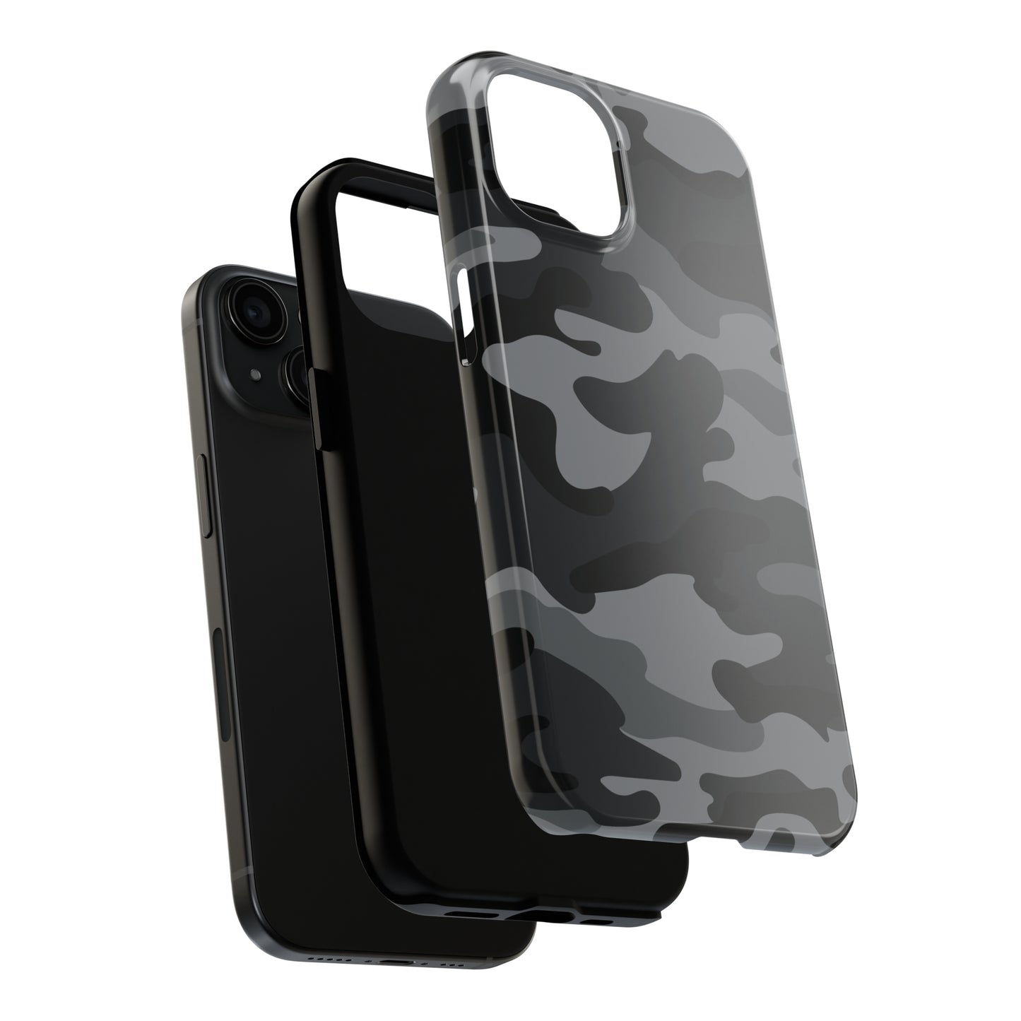 Black & Grey Camo Tough iPhone Case iPhone 15 accessories