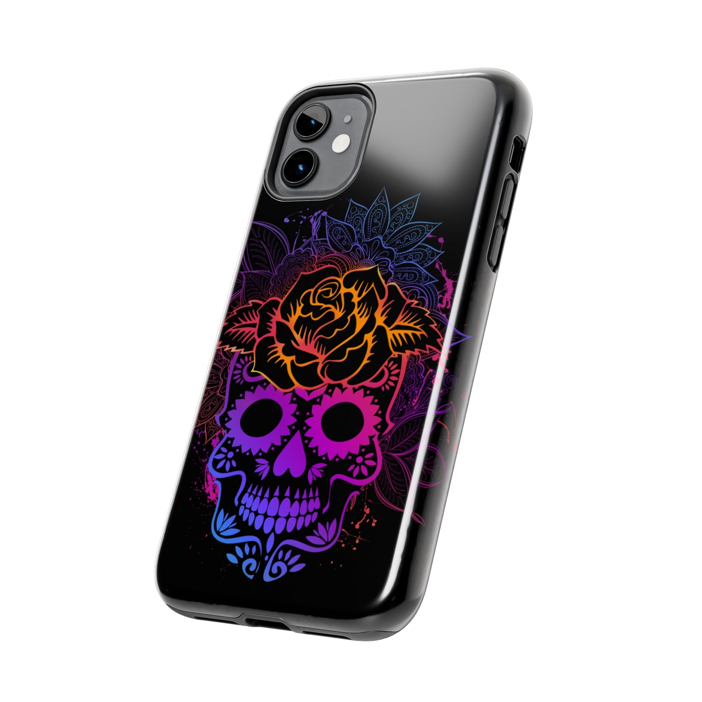 Sugar skull in vibrant colors/ Tough iPhone Case/ Halloween