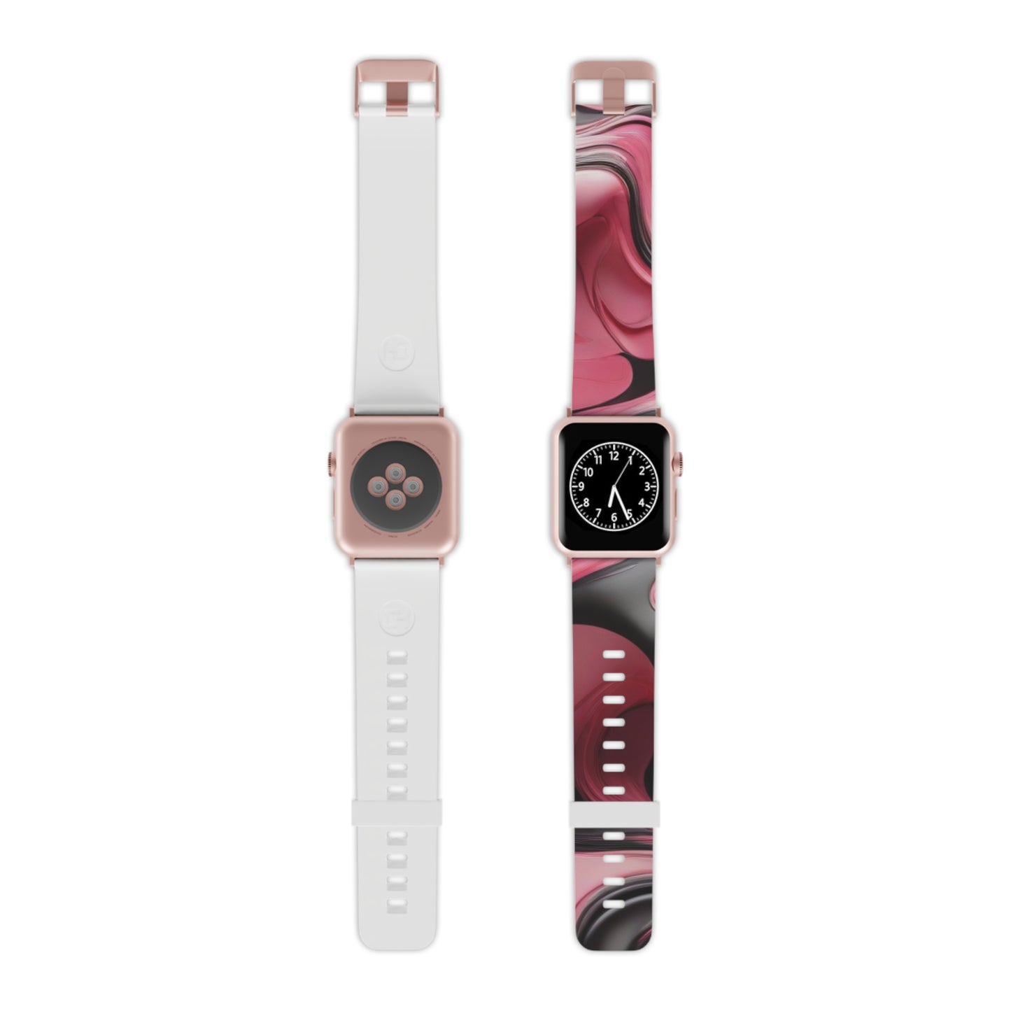 Pink & Black abstract art Watch Band for Apple Watch Series 1-9, SE and Ultra, 38-40mm/ 42-44mm