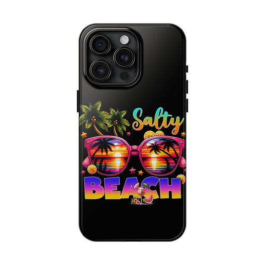 Salty beach summer aesthetics iPhone case. Compatible with iPhone models 11-16. Custom phone case for smartphones. design for Girls, Woman