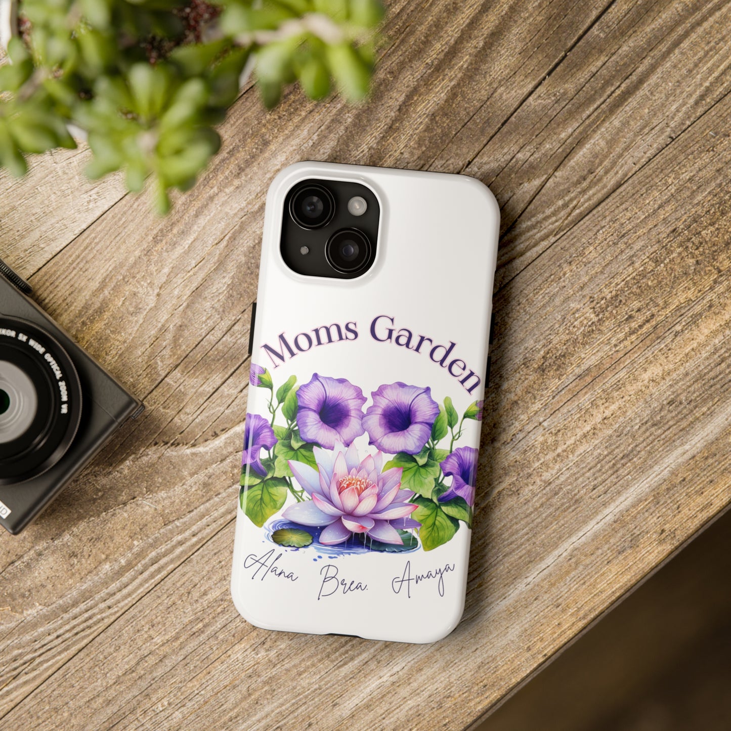 Custom "Moms Garden" personalized birth flower phone case Mother's Day gift