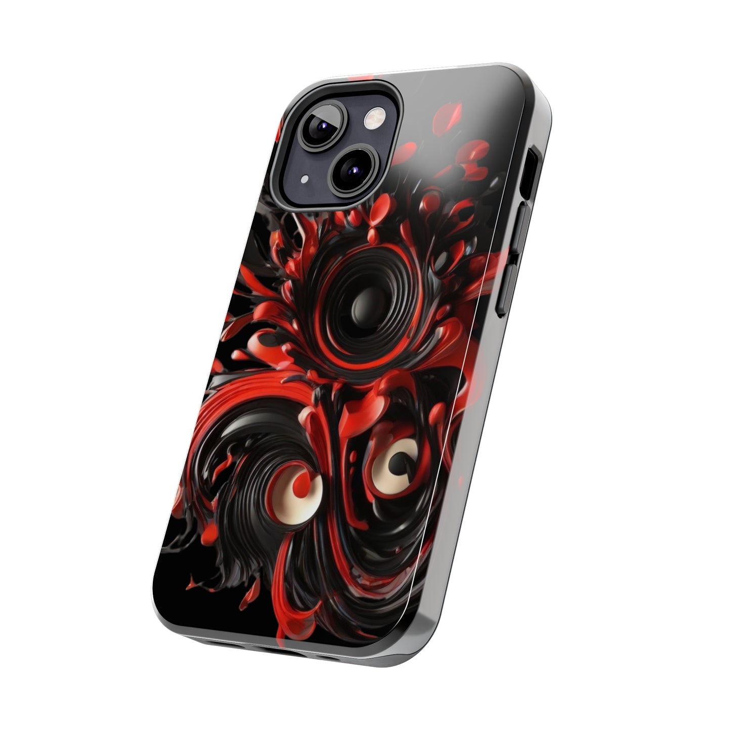 Red & black abstract art Tough iPhone Case iphone 14 accessories