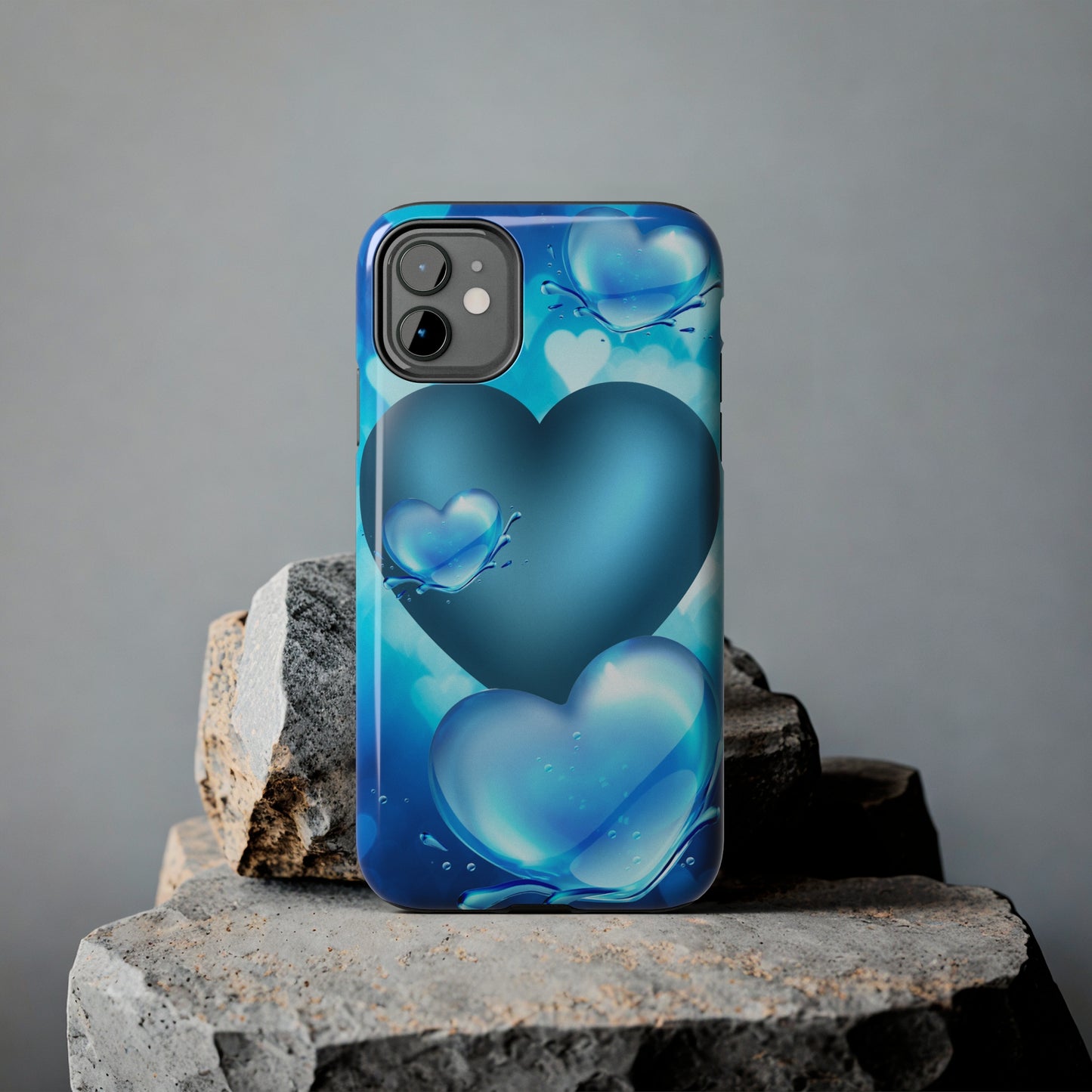 Blue hearts custom iPhone case