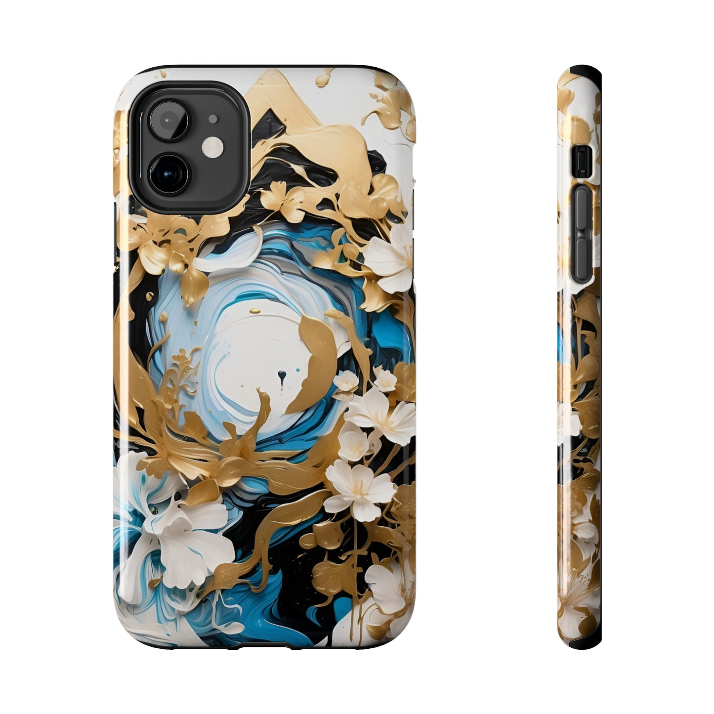 Blue & gold abstract Tough Phone Cases iPhone accessories