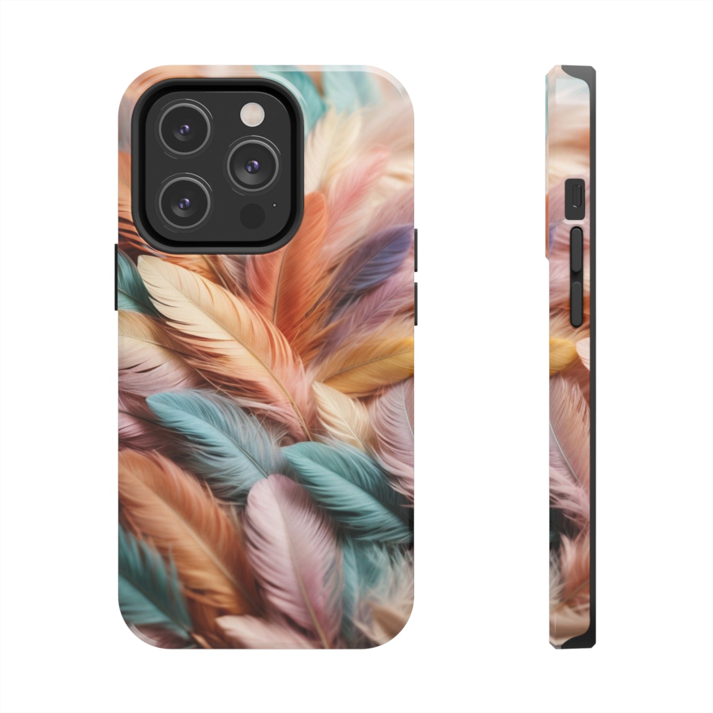 Boho style, Pastel colored feathers/ Tough iPhone Case/ iPhone accessories/ Nature