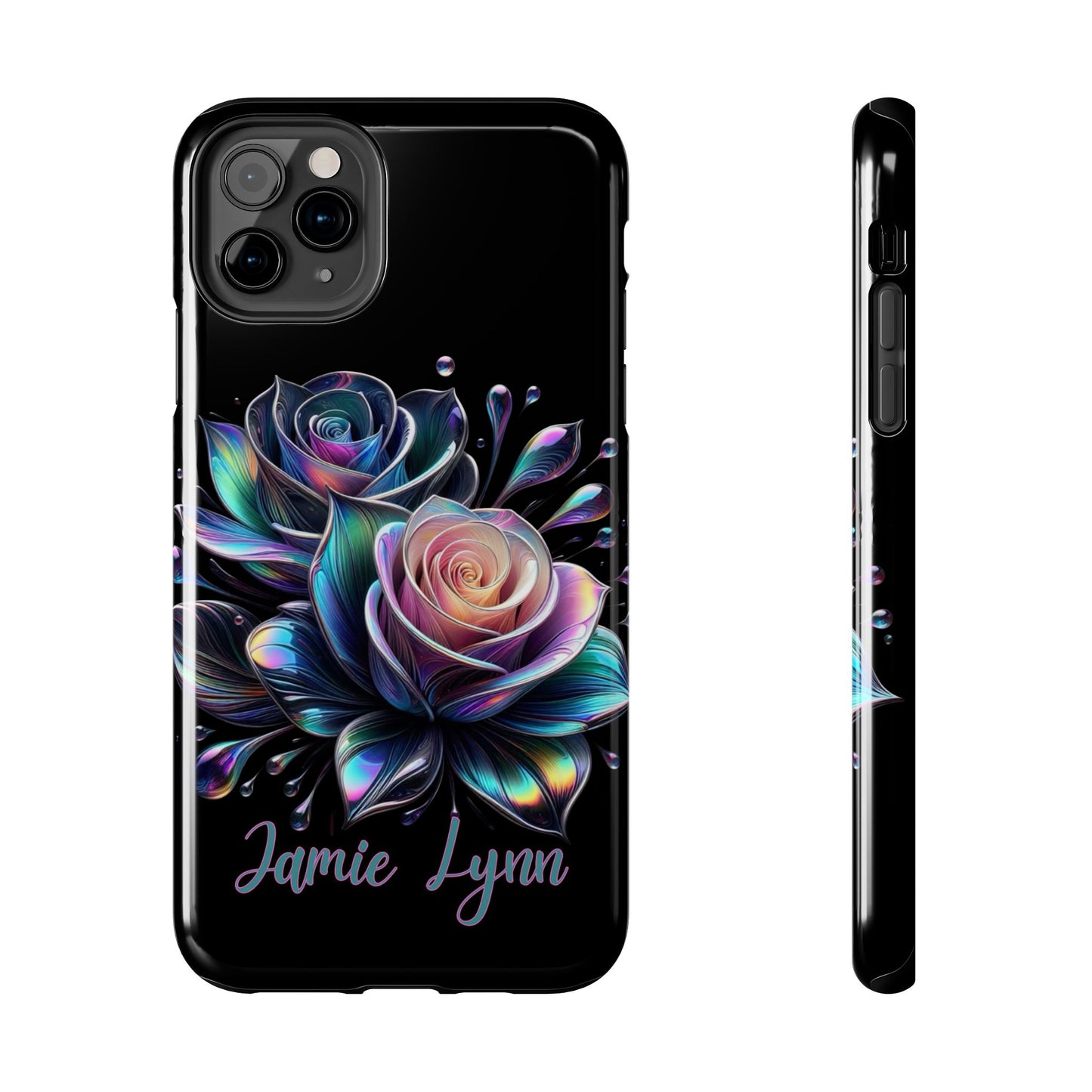 Personalized lotus rose floral phone case- iPhone compatible
