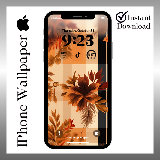 Fall floral iPhone wallpaper iPhone lock screen art digital download