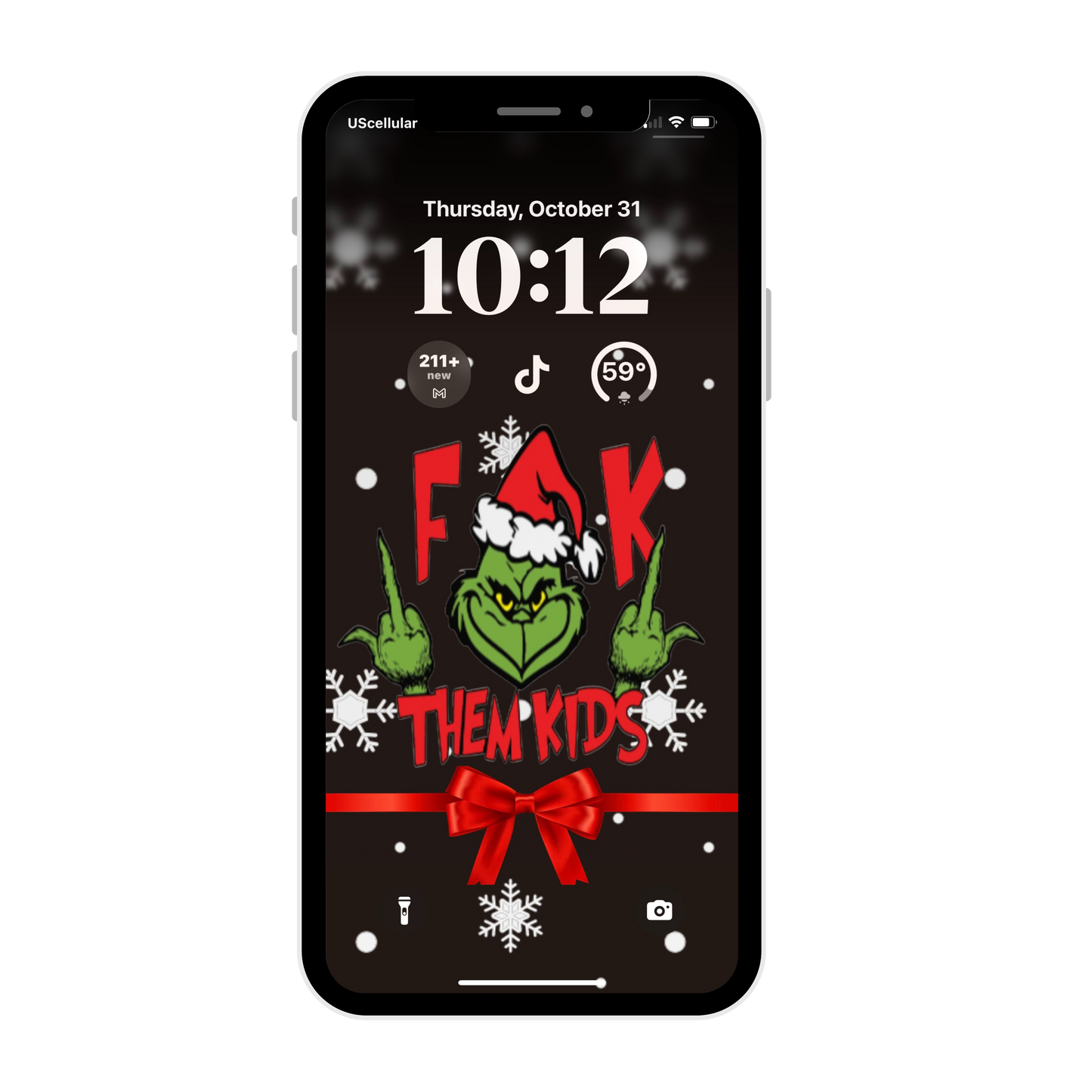 Funny Christmas "F them kids" iPhone/iPad wallpaper iPhone lock screen art digital download