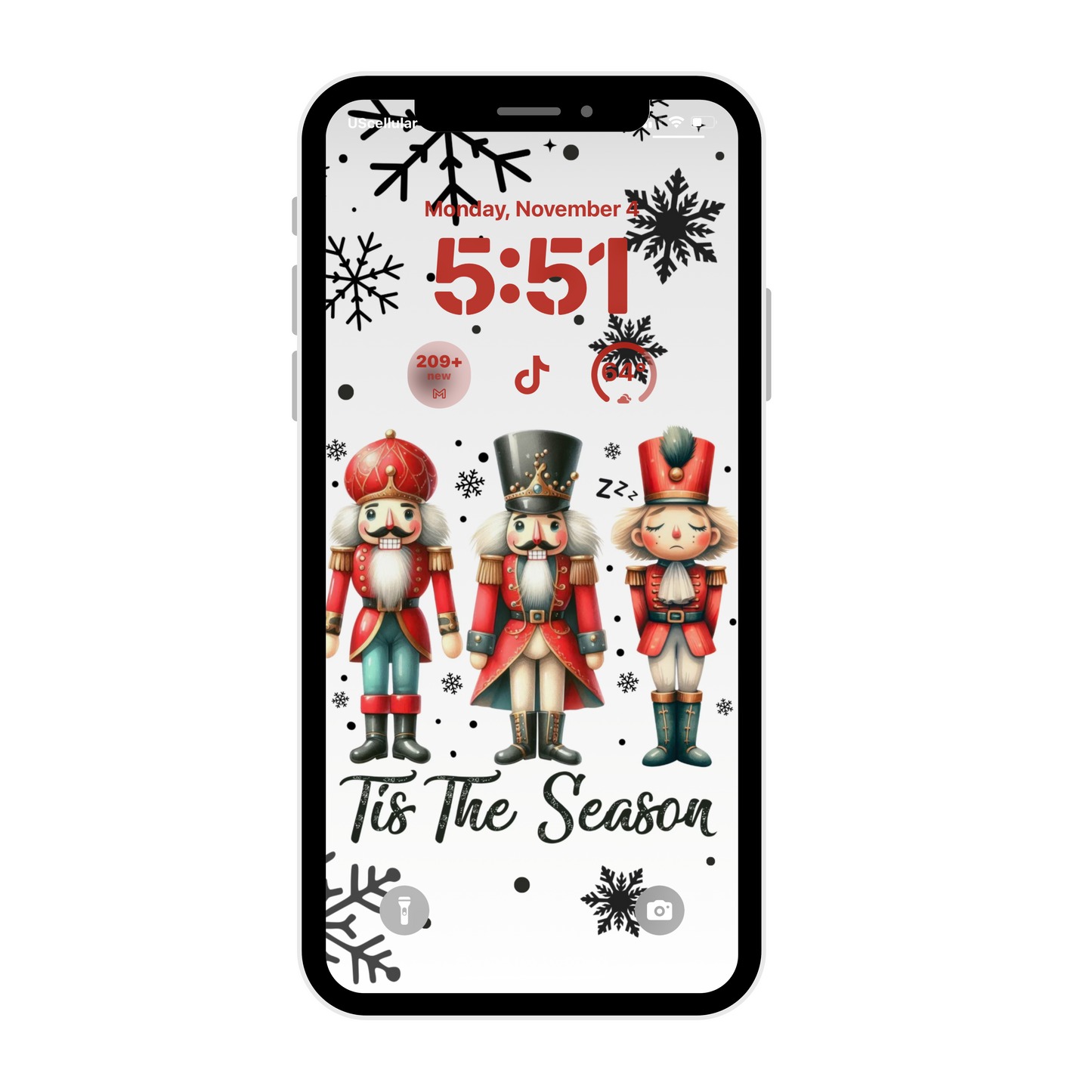 Christmas Nutcracker iPhone wallpaper iPhone/iPad lock screen art digital download