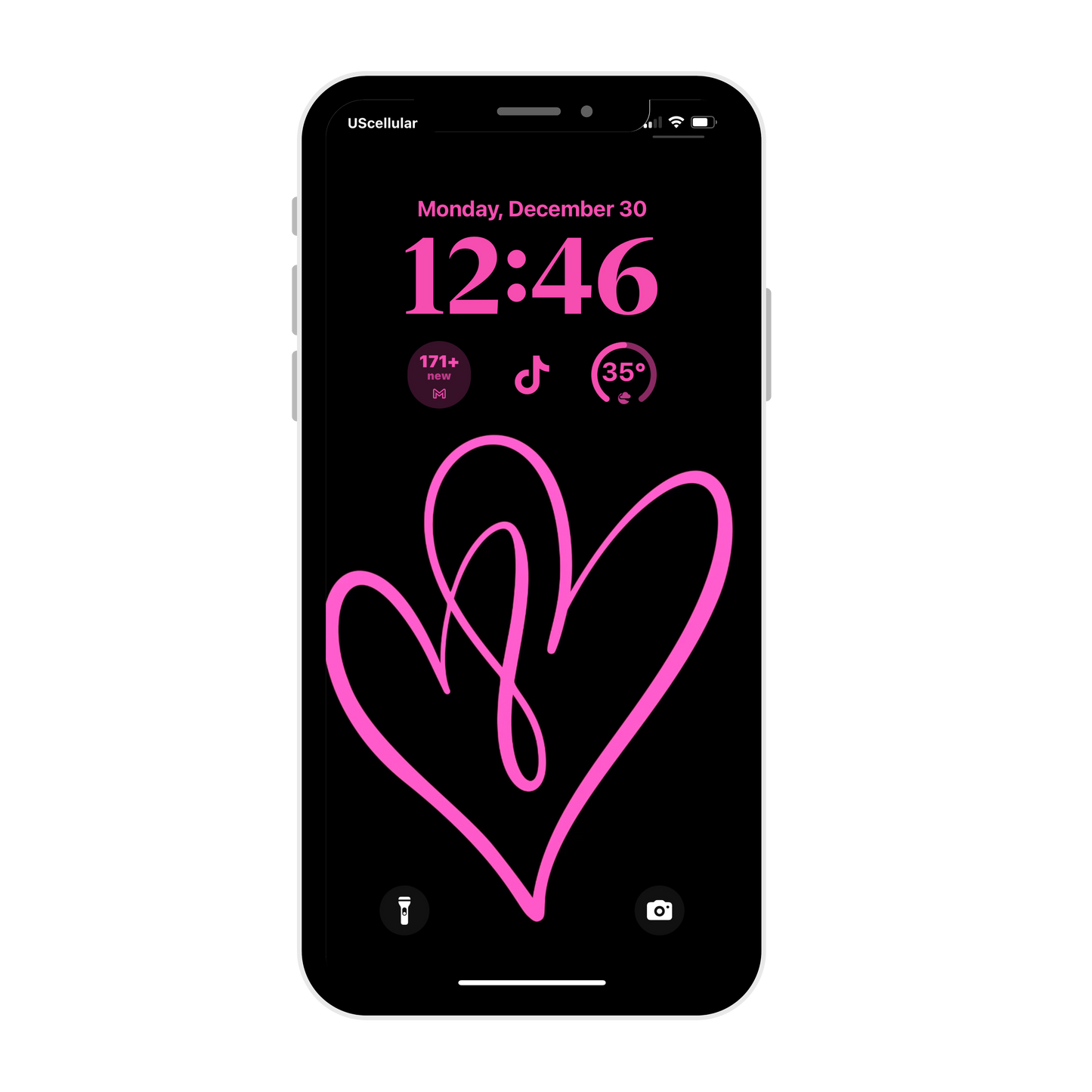 Pink scribble heart-Valentines-iPhone wallpaper- iPhone lock screen art- digital download