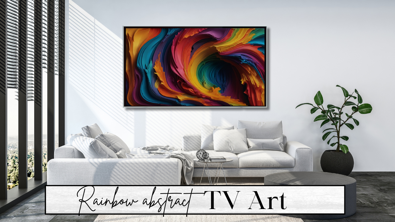 Rainbow abstract digital TV wall Art