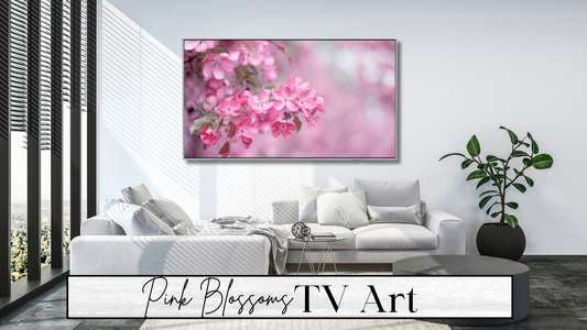 Pink blossom digital TV Wall Art