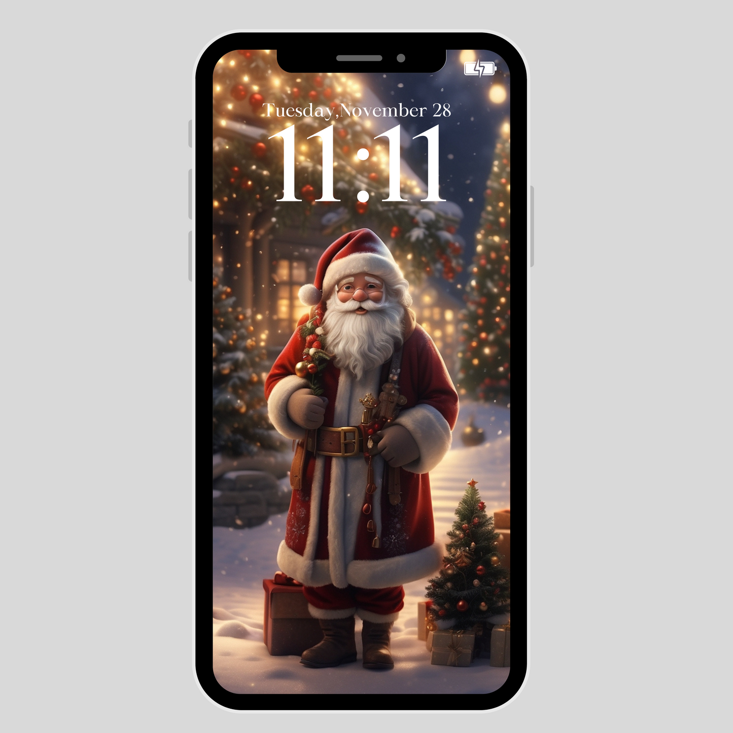 iPhone/iPad wallpaper/ vintage Santa/ instant download