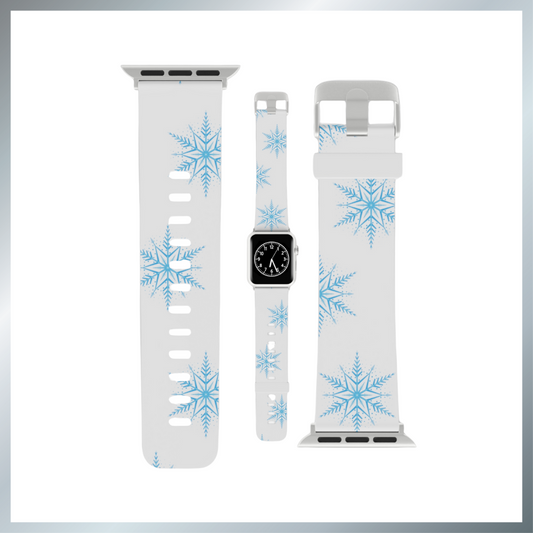 Icy snowflakes Watch Band for Apple Watch Series 1-9, SE and Ultra, 38-40mm/ 42-44mm