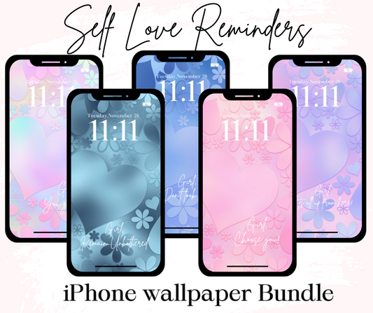 Self Love phone wallpaper iPhone lock screen art bundle