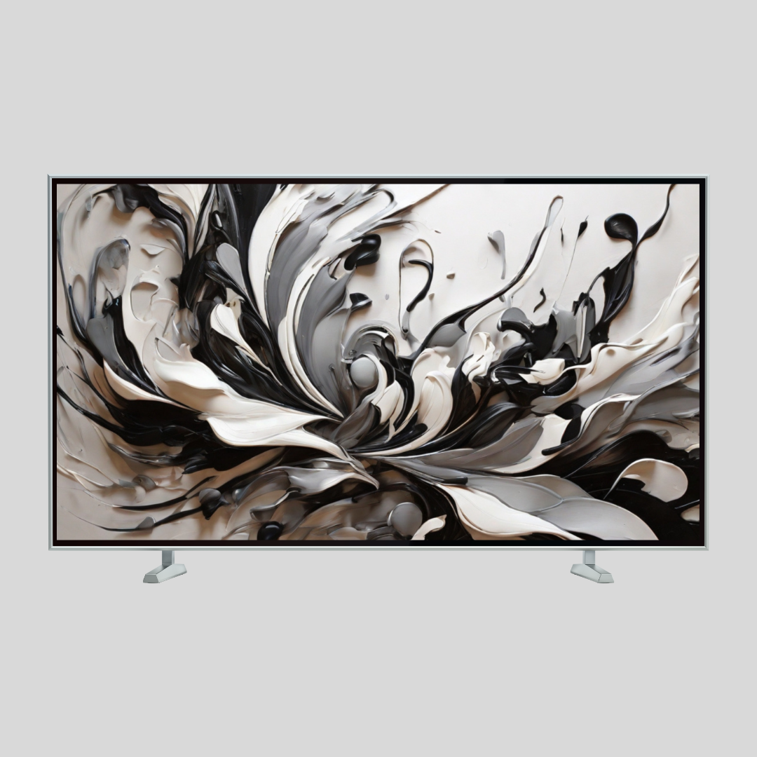 Black & White abstract digital TV wall Art