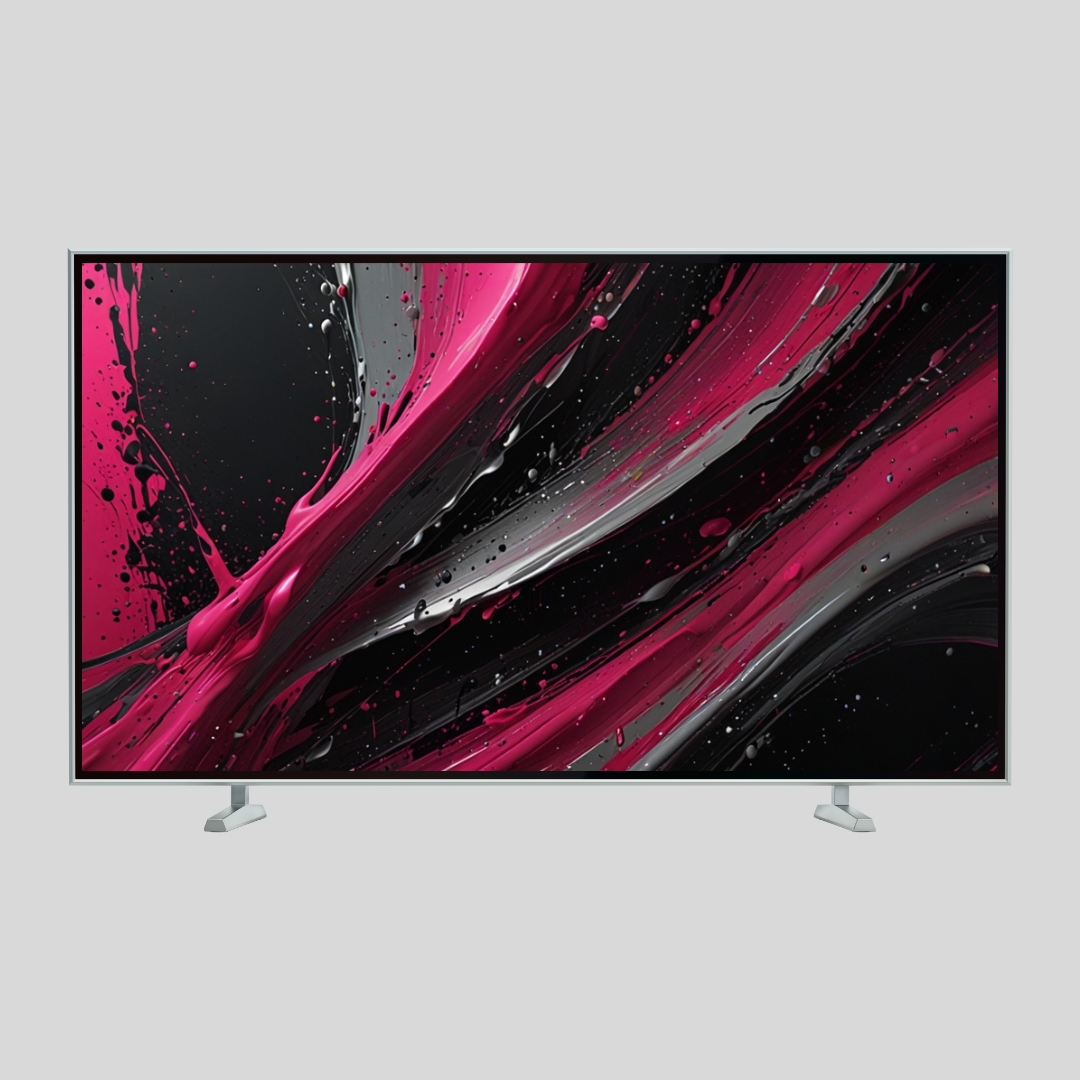 Pink & Black Abstract digital TV wall Art