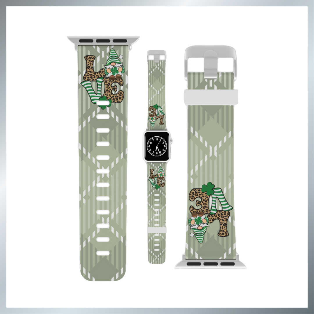 Shamrock Gnome love Watch Band for Apple Watch Series 1-9, SE and Ultra, 38-40mm/ 42-44mm