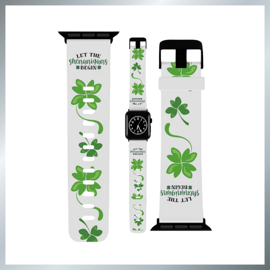 Let the shenanigans begin, shamrock Watch Band for Apple Watch  Series 1-9, SE and Ultra, 38-40mm/ 42-44mm