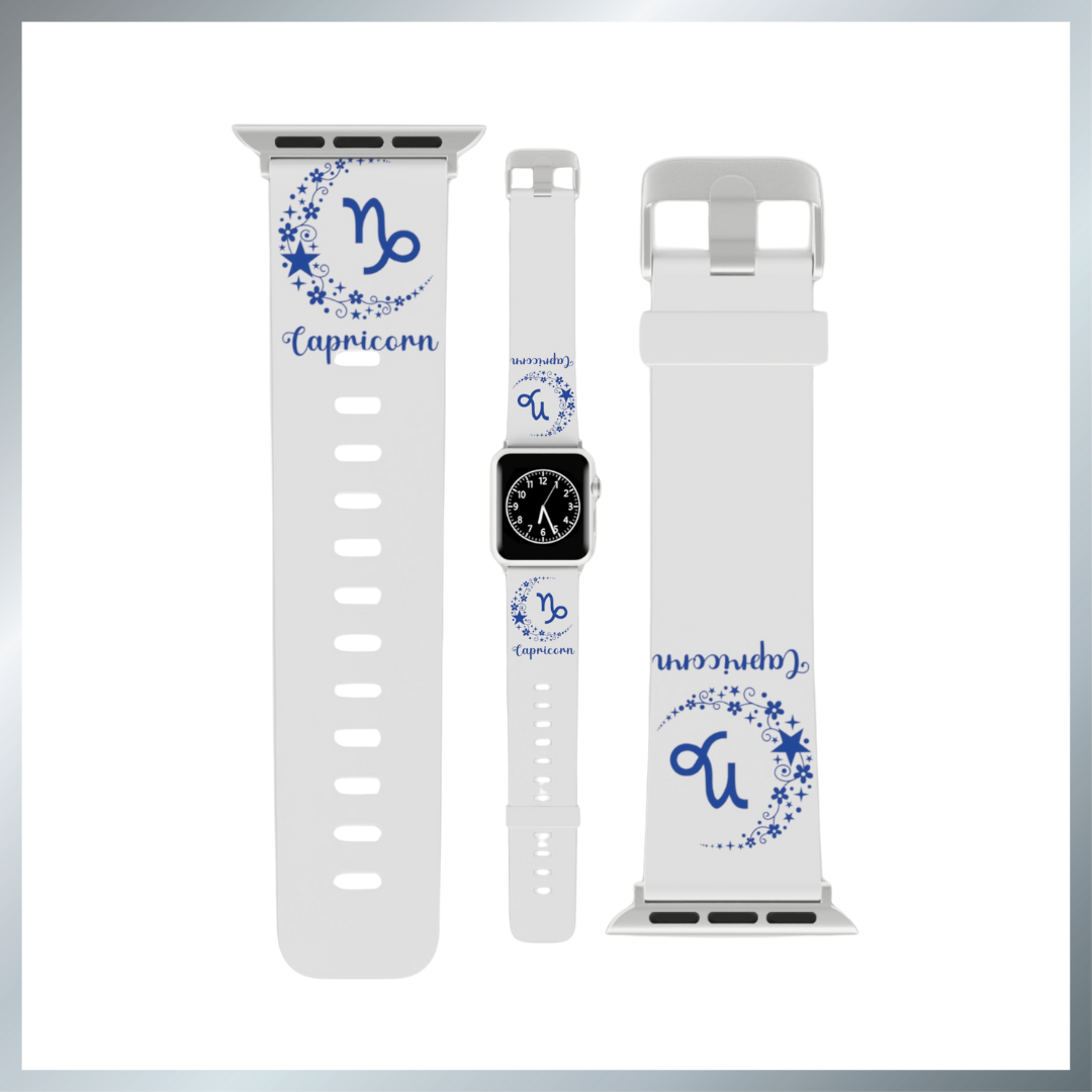 Blue Capricorn moon Watch Band for Apple Watch Series 1-9, SE and Ultra, 38-40mm/ 42-44mm