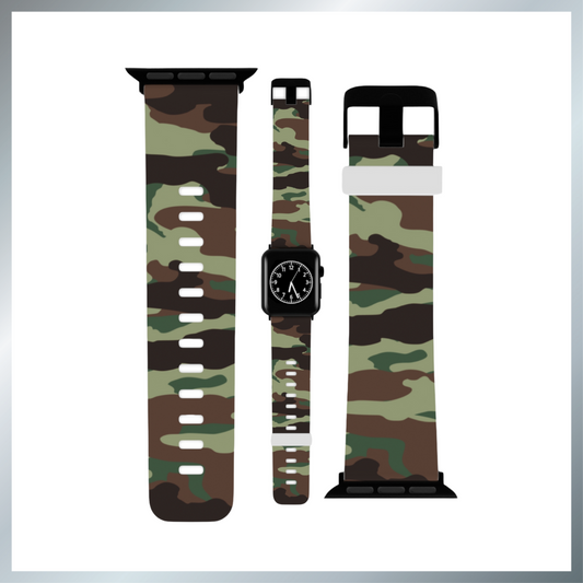 Army green Camo print Watch Band for Apple Watch Series 1-9, SE and Ultra, 38-40mm/ 42-44mm