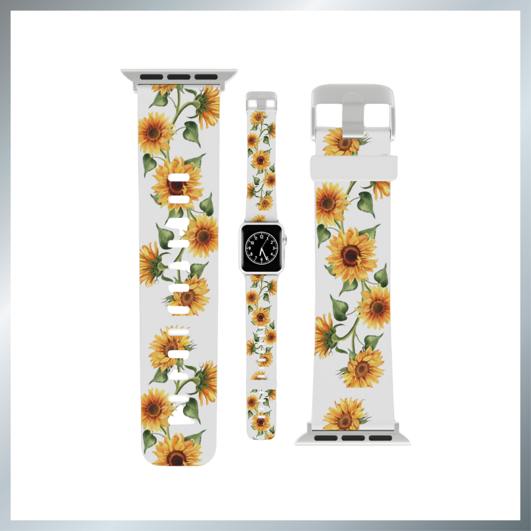 Vined sunflowers Watch Band for Apple Watch Series 1-9, SE and Ultra, 38-40mm/ 42-44mm