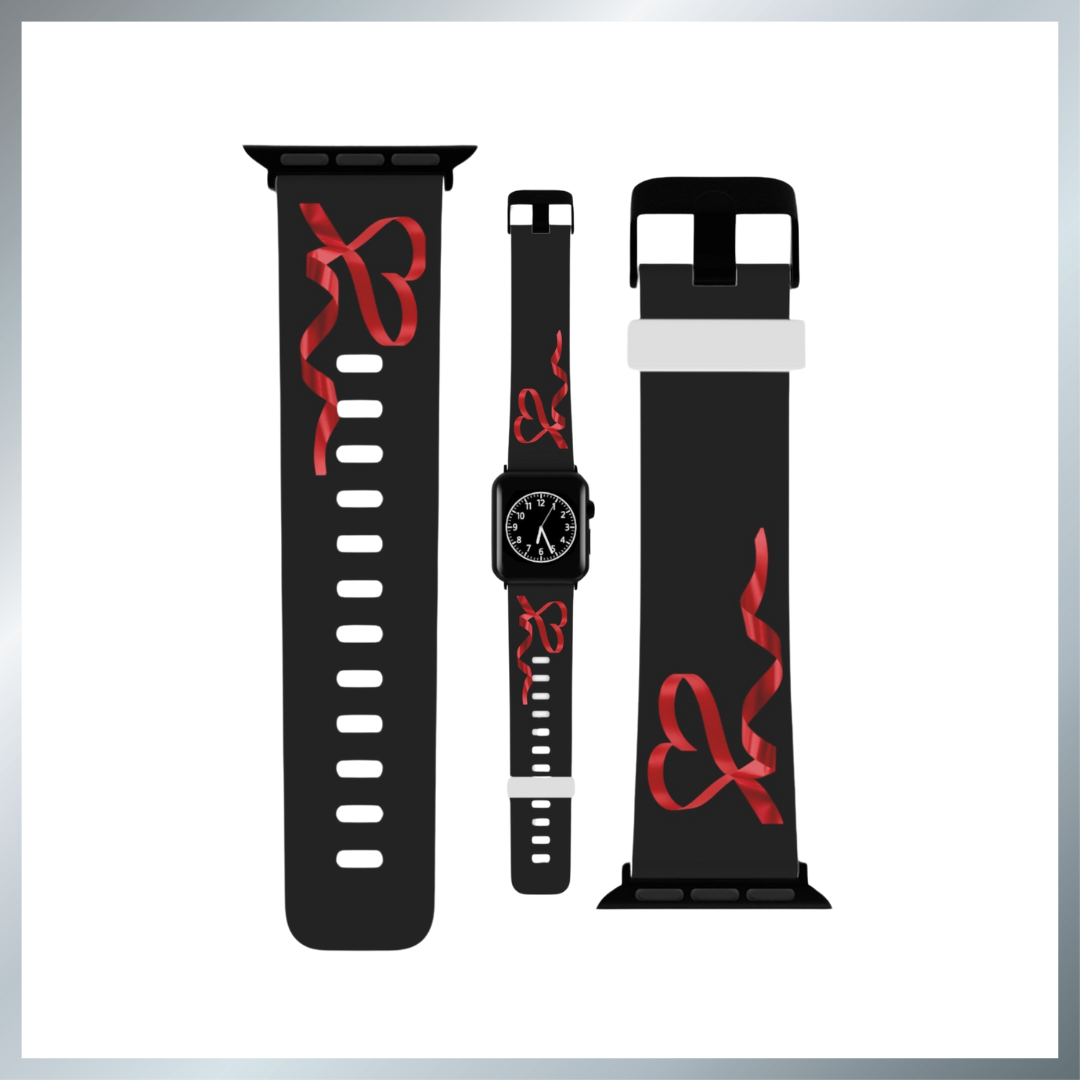 Valentines ribbon Watch Band for Apple Watch Series 1-9, SE and Ultra, 38-40mm/ 42-44mm