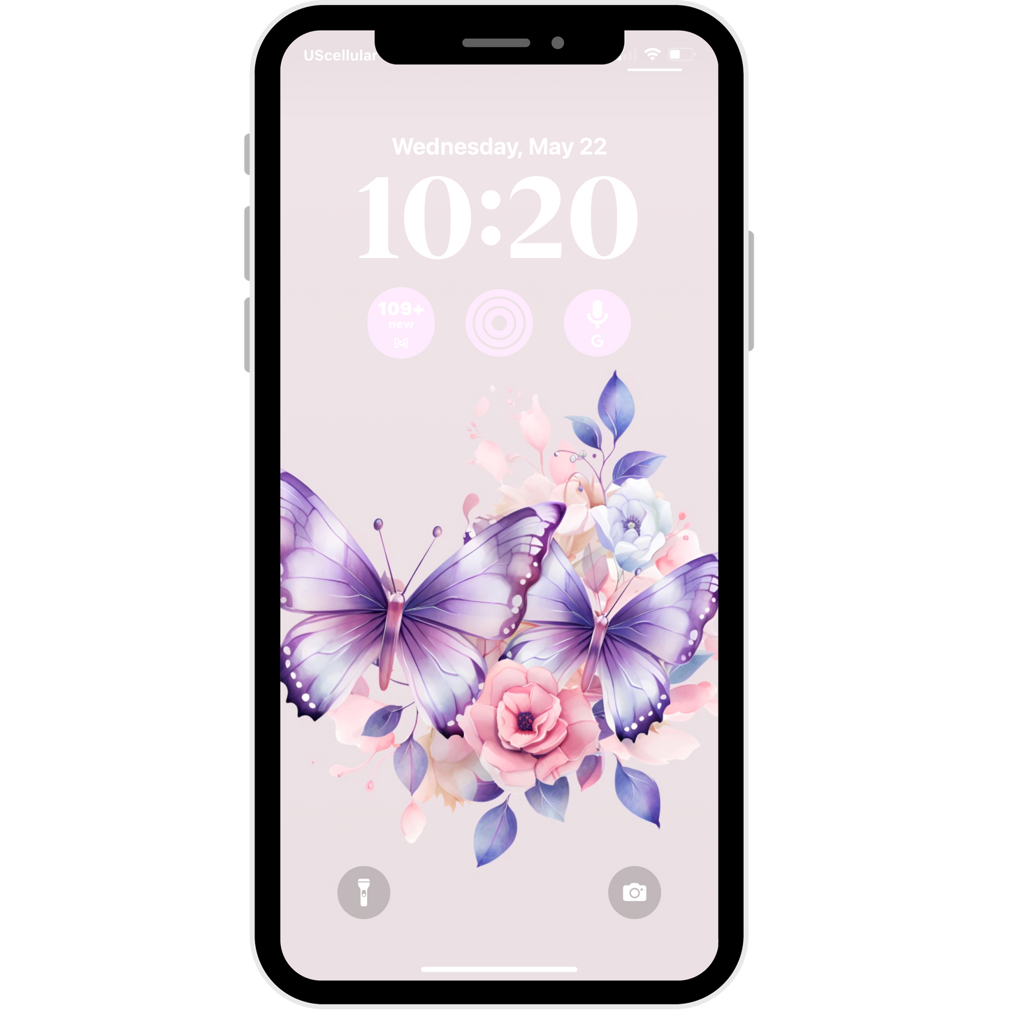 Watercolor butterflies phone wallpaper iPhone lock screen art digital download