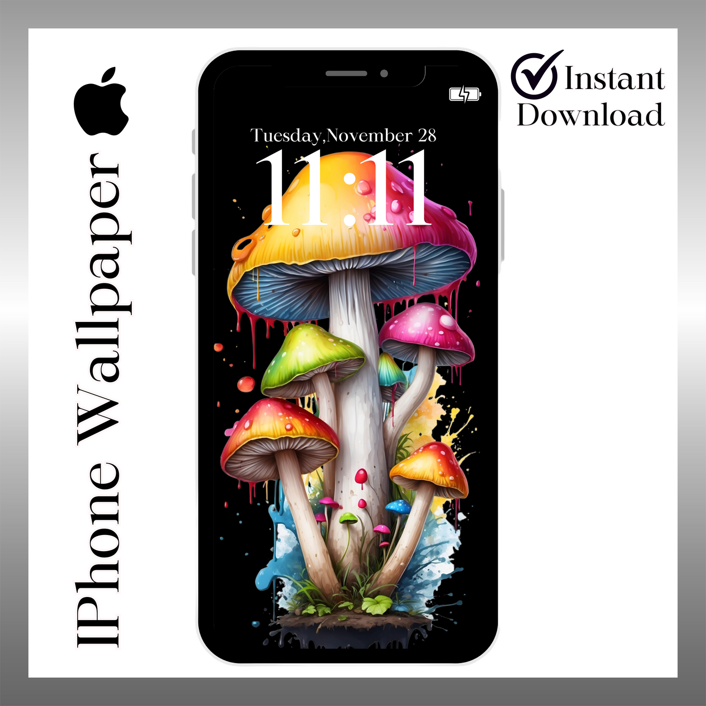 iPhone wallpaper magic mushroom digital download