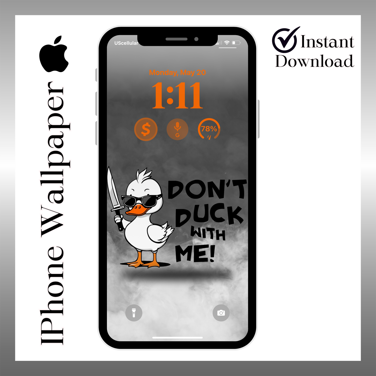 Don't Duck with me phone wallpaper iPhone lock screen art digital download