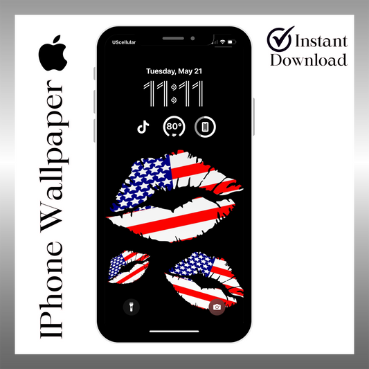 American kisses phone wallpaper iPhone lock screen art digital download