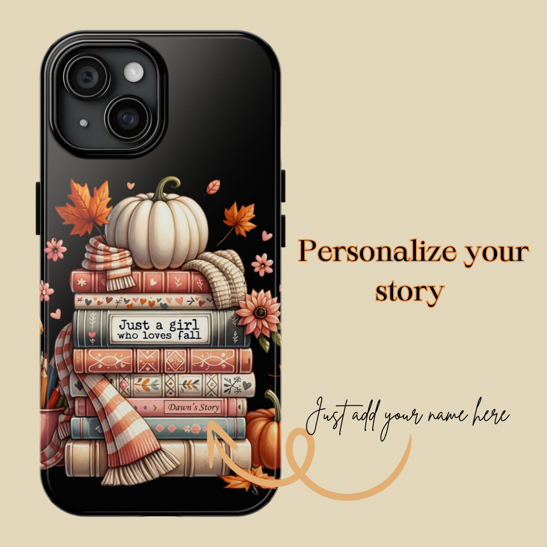 Custom personalized fall/ booklover iPhone case iPhone models 11-15