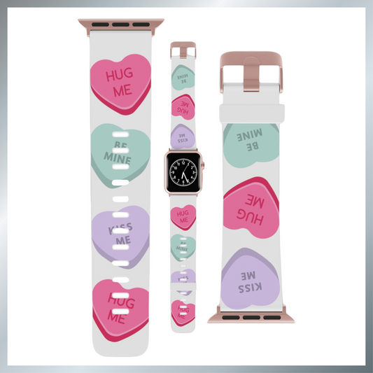 Candy hearts Watch Band for Apple Watch Series 1-9, SE and Ultra, 38-40mm/ 42-44mm
