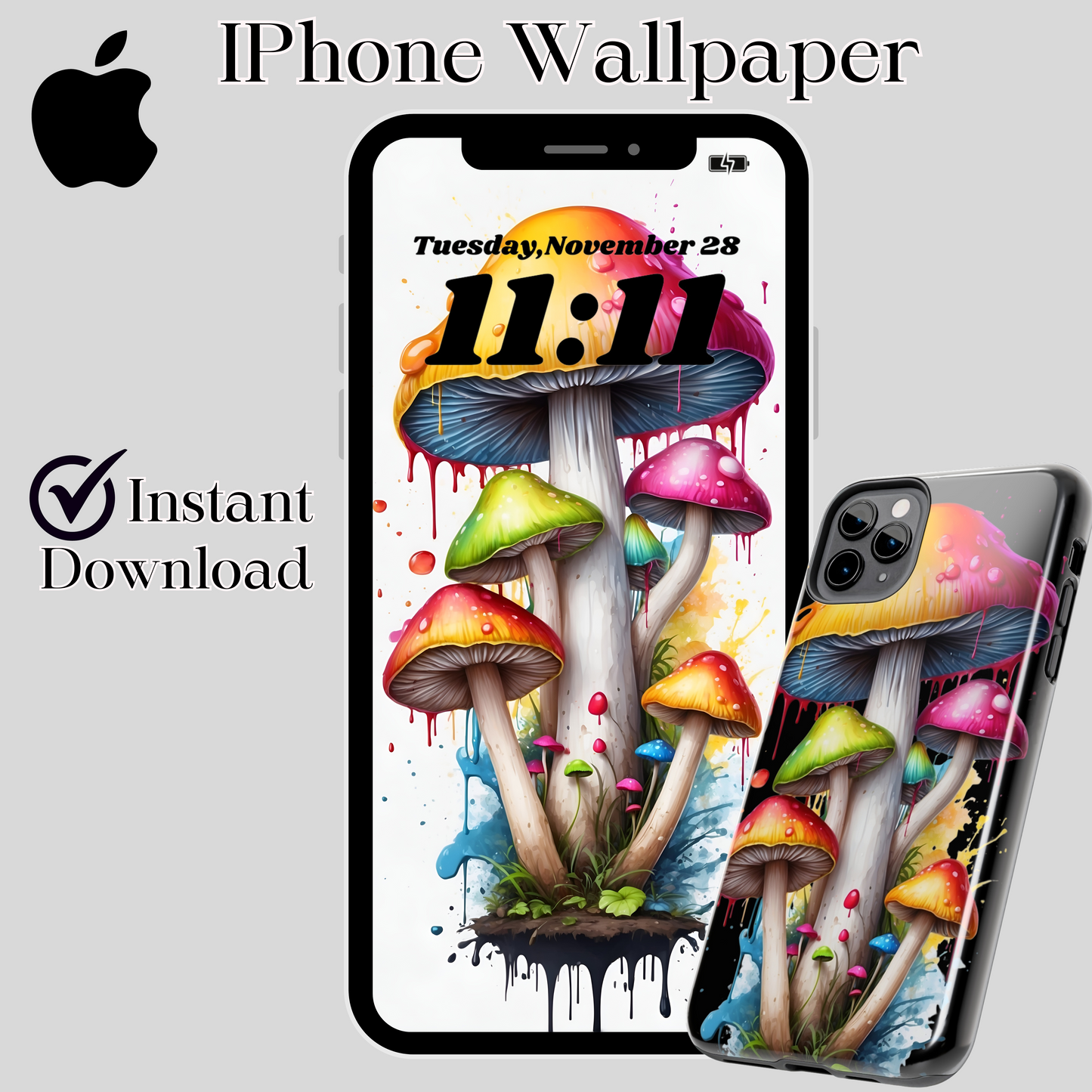 iPhone wallpaper magic mushroom digital download