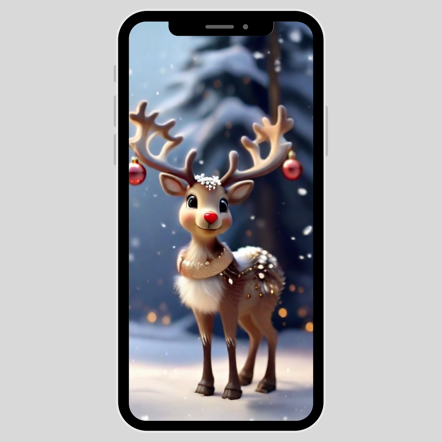 IPhone/iPad wallpaper/ Christmas Reindeer/ instant download