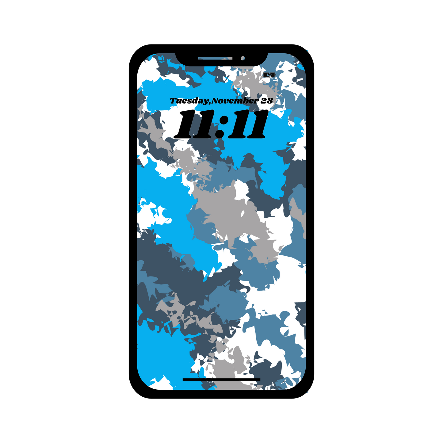 Blue & grey camo phone wallpaper iPhone lock screen art digital download