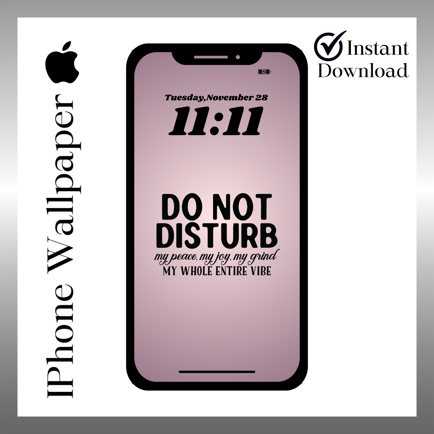 Do not disturb phone wallpaper iPhone lock screen art digital download