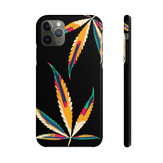 colorful hemp leaf IPhone case